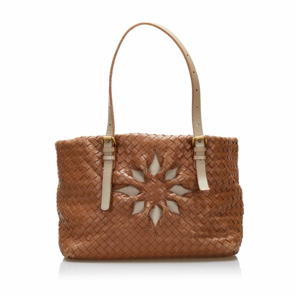 Brown Bottega Veneta Intrecciato Flower Tote - Image 2