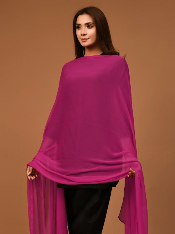 Dyed Chiffon Dupatta - Image 2