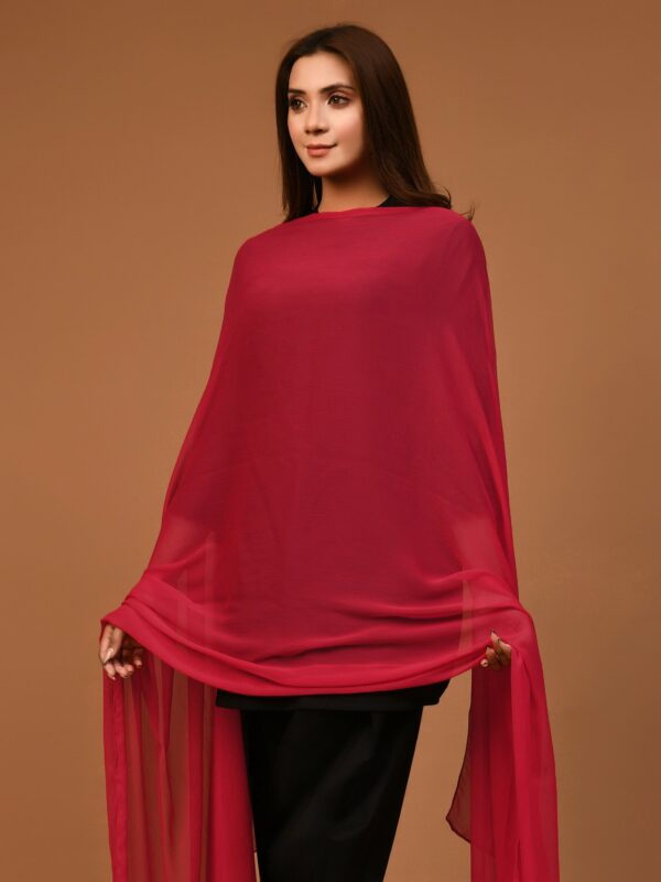 Chiffon Dupatta - Red