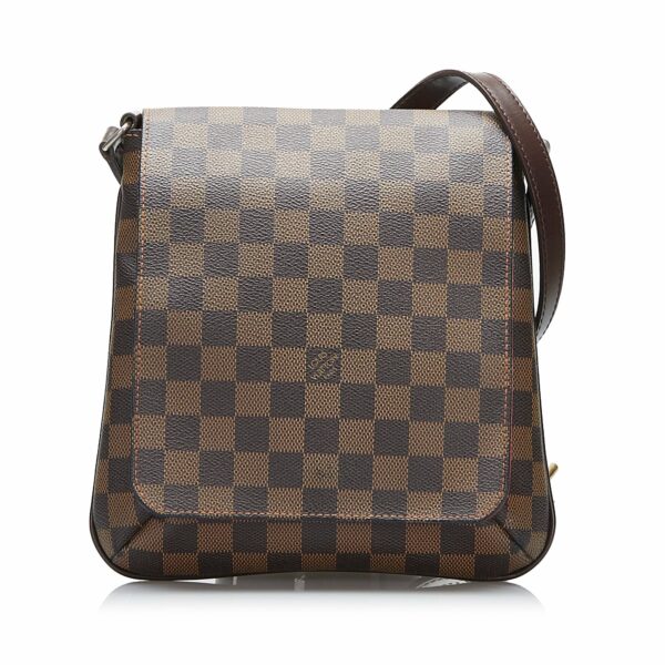 LV Musette Salsa Long Strap Damier Ebene Canvas - Image 9