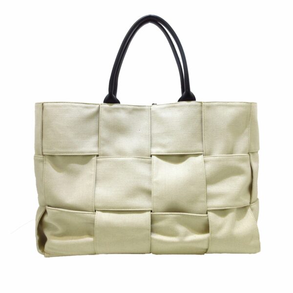 White Bottega Veneta Maxi Canvas Intrecciato Arco Tote - Image 12