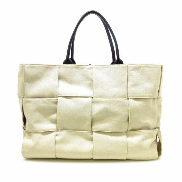 White Bottega Veneta Maxi Canvas Intrecciato Arco Tote - Image 2