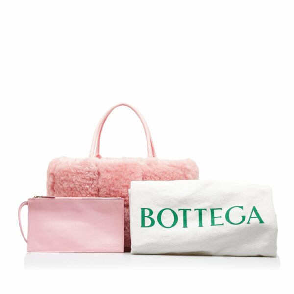 Pink Bottega Veneta Small Shearling Arco Tote - Image 10