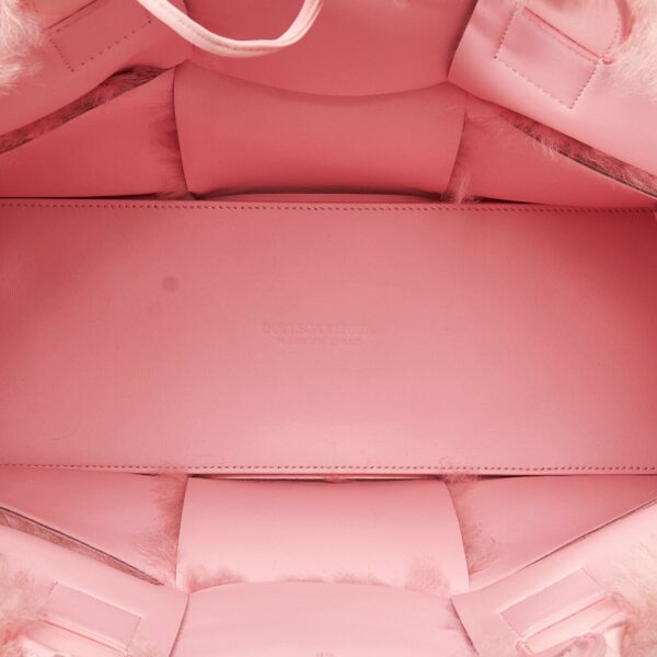 Pink Bottega Veneta Small Shearling Arco Tote - Image 4