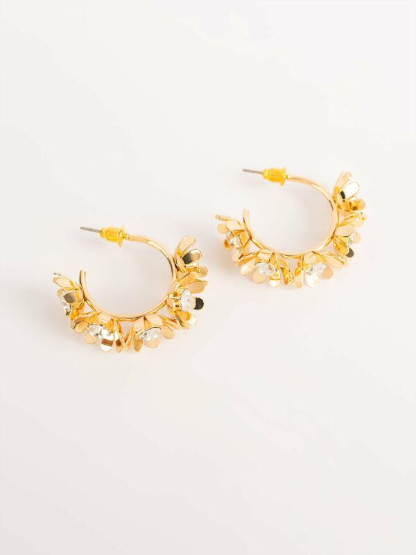 Flower Embellished Hoops