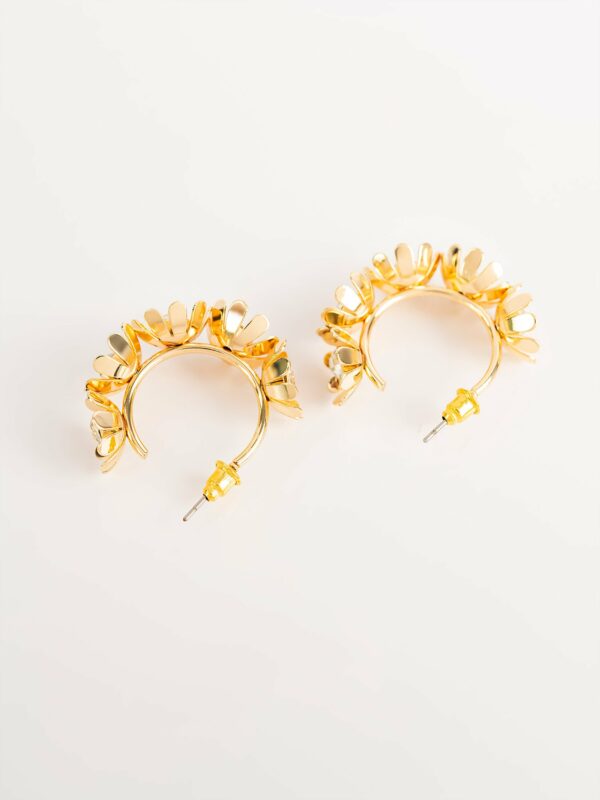 Flower Embellished Hoops - Image 2