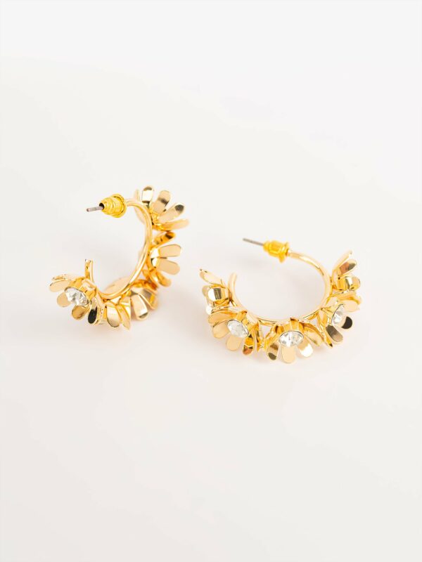 Flower Embellished Hoops - Image 3