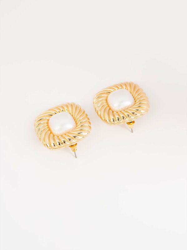 Square Pearl Studs - Image 2