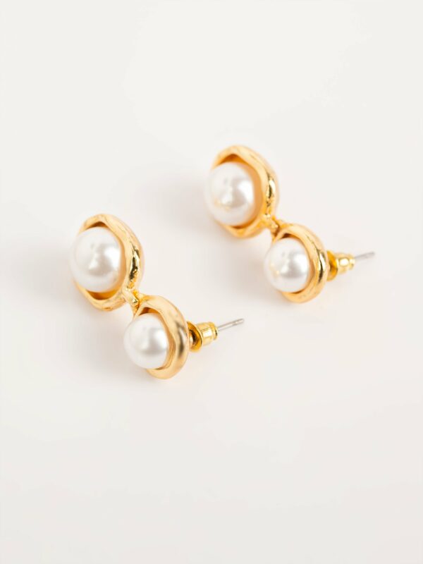 Dangling Pearl Earrings - Image 2