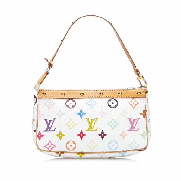 SALE LV Pochette Accessoires White Multicolor Monogram Canvas - Image 2