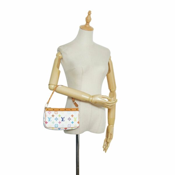 SALE LV Pochette Accessoires White Multicolor Monogram Canvas - Image 7