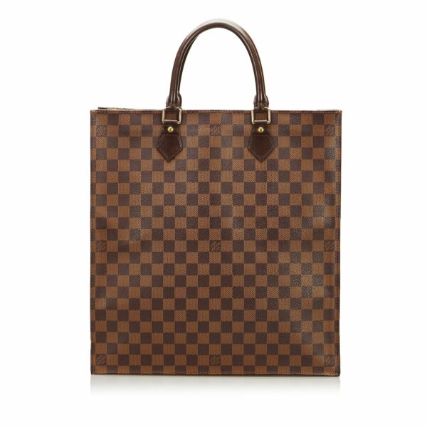 Brown LV Damier Ebene Sac Plat Tote Bag - Image 2