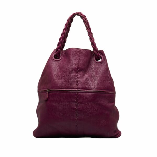 Purple Bottega Veneta Leather Julie Tote Bag - Image 11