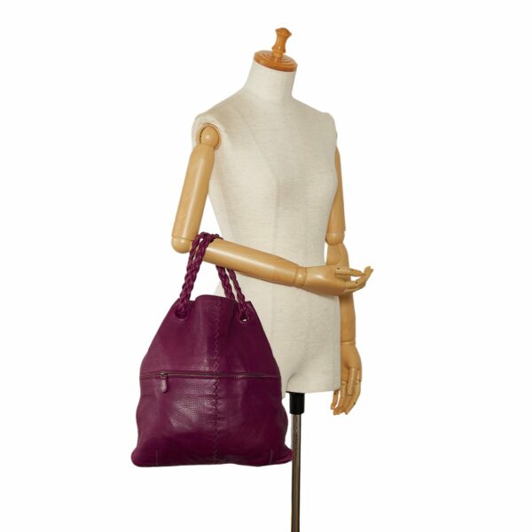 Purple Bottega Veneta Leather Julie Tote Bag - Image 10