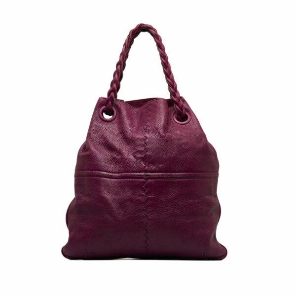 Purple Bottega Veneta Leather Julie Tote Bag - Image 2