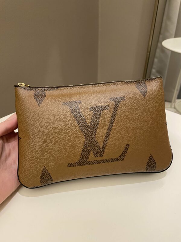 LV Double Zip Pochette Monogram Giant Reverse