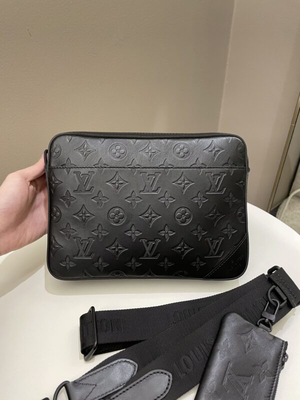 LV Duo Messenger Bag Black Monogram-Embossed Calf - Image 2