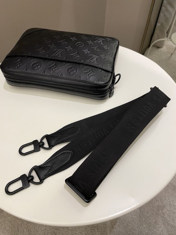 LV Duo Messenger Bag Black Monogram-Embossed Calf - Image 21