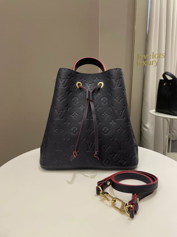 LV Neo Noe Bucket Bag Marine Rouge Empreinte Leather - Image 2