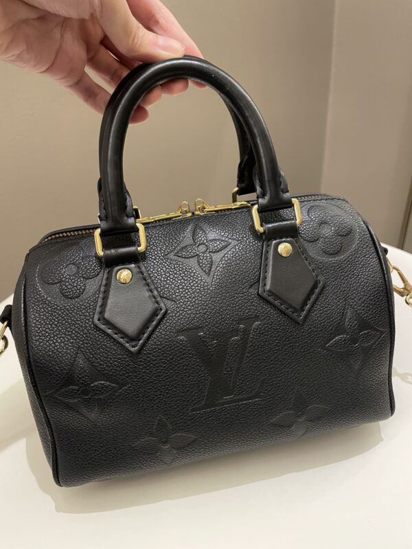 LV Speedy Bandoulière 20 Black Monogram Empreinte Leather