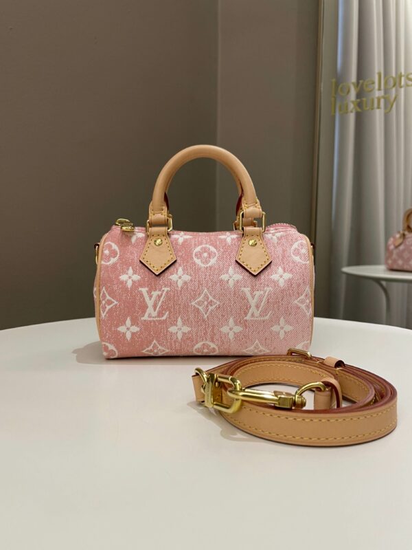 LV Nano Speedy Denim Rose