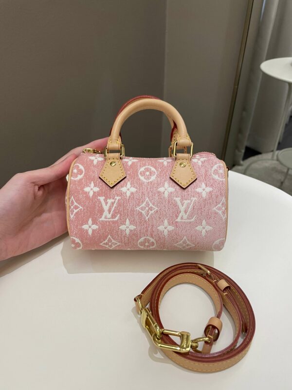 LV Nano Speedy Denim Rose - Image 16