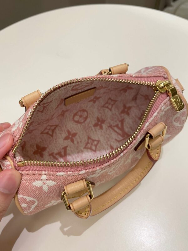 LV Nano Speedy Denim Rose - Image 13