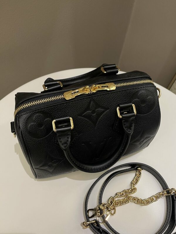 LV Speedy Bandoulière 20 Black Monogram Empreinte