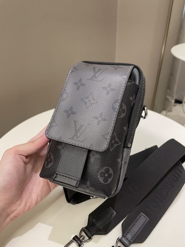 LV Double Phone Pouch NM Monogram Eclipse Reverse Canvas - Image 2