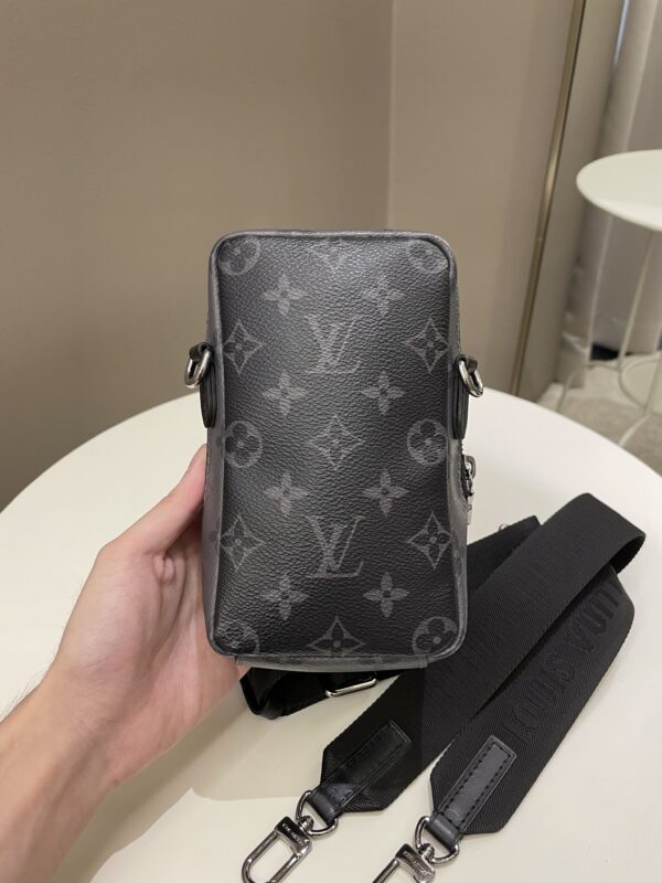 LV Double Phone Pouch NM Monogram Eclipse Reverse Canvas - Image 3