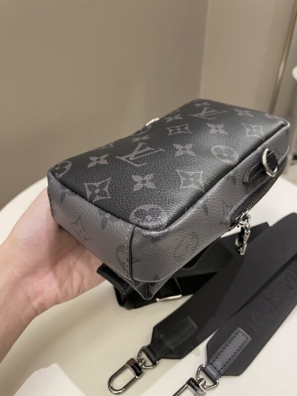 LV Double Phone Pouch NM Monogram Eclipse Reverse Canvas - Image 10