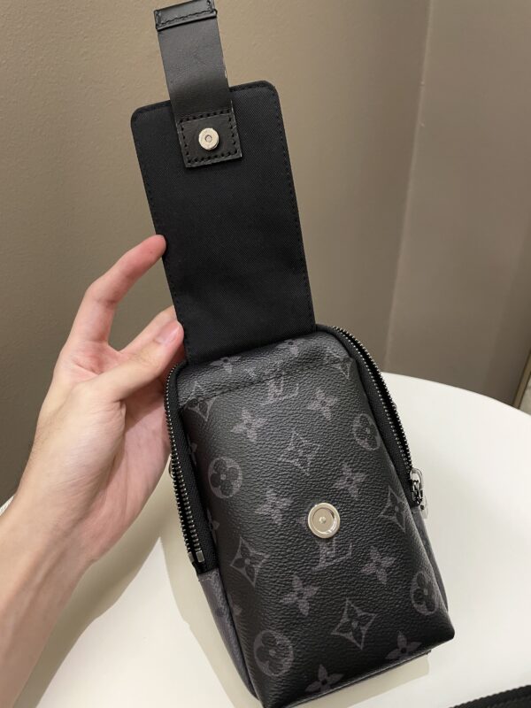 LV Double Phone Pouch NM Monogram Eclipse Reverse Canvas - Image 13