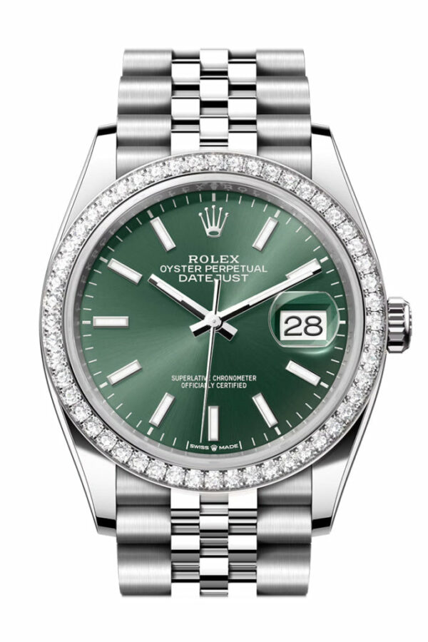 Datejust 36 Green Dial Diamond Bezel Jubilee Watch 126284RBR 126284RBR-0043