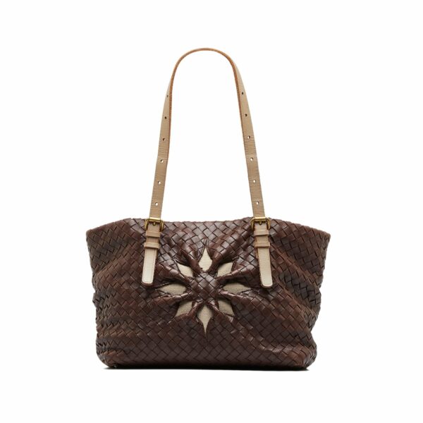 Brown Bottega Veneta Intrecciato Marquise Flower Tote - Image 17