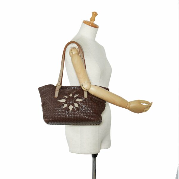 Brown Bottega Veneta Intrecciato Marquise Flower Tote - Image 15