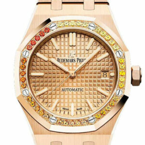 Audemars Piguet Royal Oak 37Mm Rose Gold Dial Diamond Bezel 15451Or.yy.1256Or.01 Watch