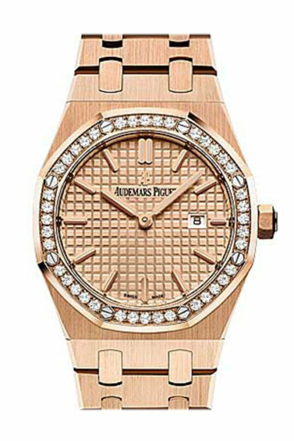 Audemars Piguet Royal Oak In Rose Gold With Diamond Bezel 67651Or.zz.1261Or.03 Watch