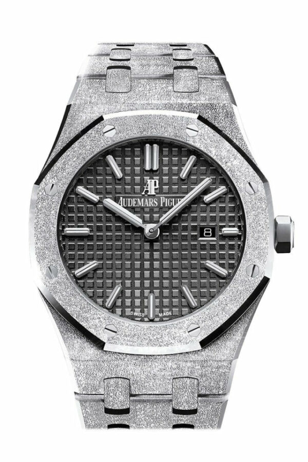 Audemars Piguet Royal Oak Frosted Black Dial Ladies 18K White Gold Watch 67653Bc.gg.1263Bc.02