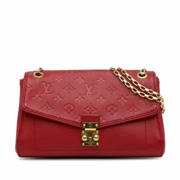 Red LV Monogram Empreinte Saint Germain PM Shoulder Bag