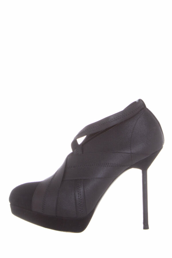 YSL Black Suede & Elastic Bandage Heels SZ 38 - Image 9