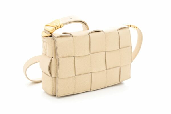 Bottega Veneta Cassette Woven Leather Beige Crossbody Bag - Image 2