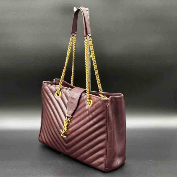 Ysl Classic Monogram Envelope Satchel Matelasse Chevron, Burgundy Leather, Large - Image 3