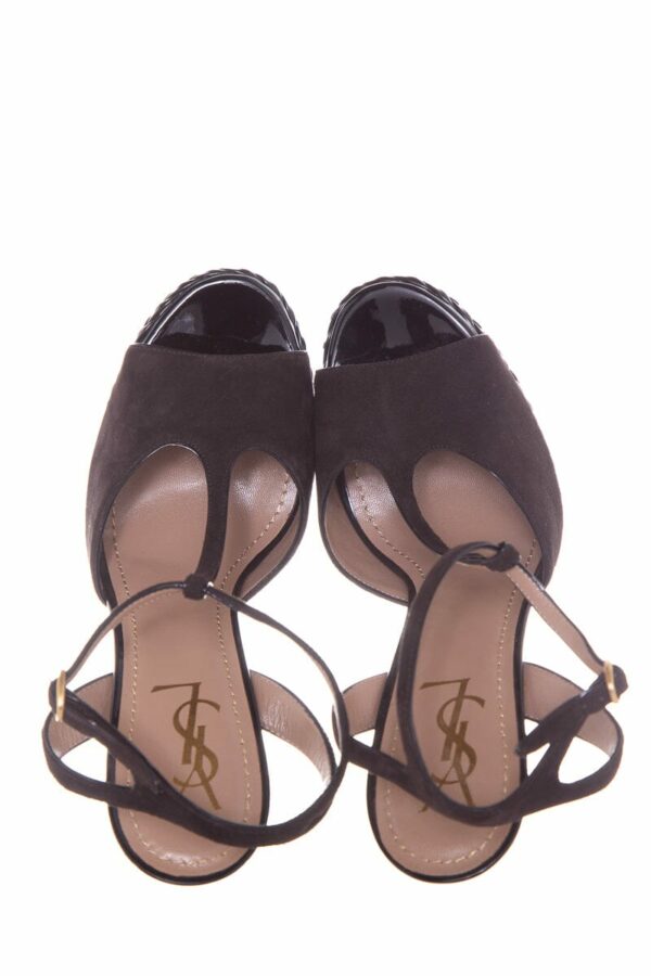 YSL Dark Brown Suede Platform Heels SZ 41 - Image 4