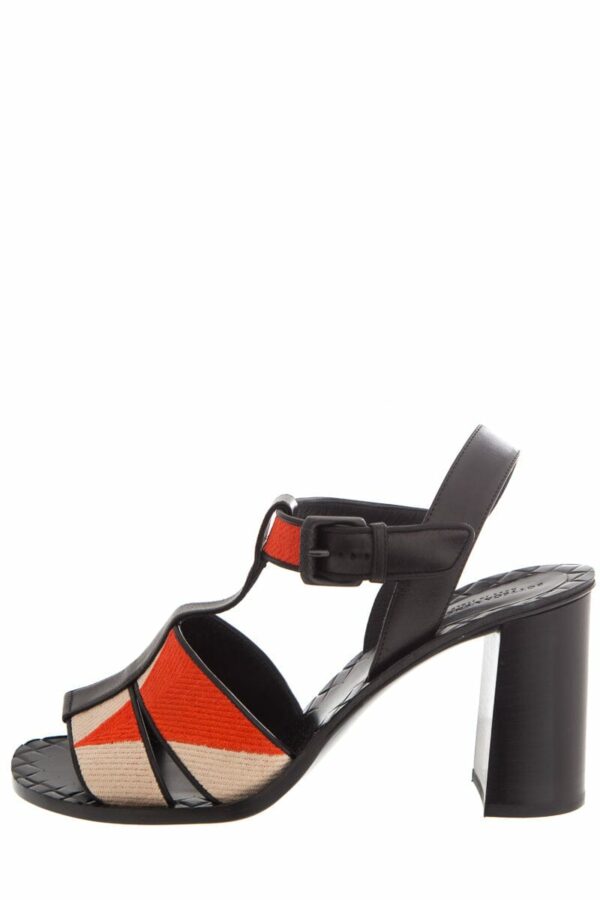 Bottega Veneta Black & Orange Block Heels SZ 39 - Image 7