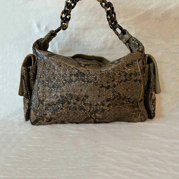 Bottega Veneta Intrecciato Snake Skin Hobo Bag - Image 3