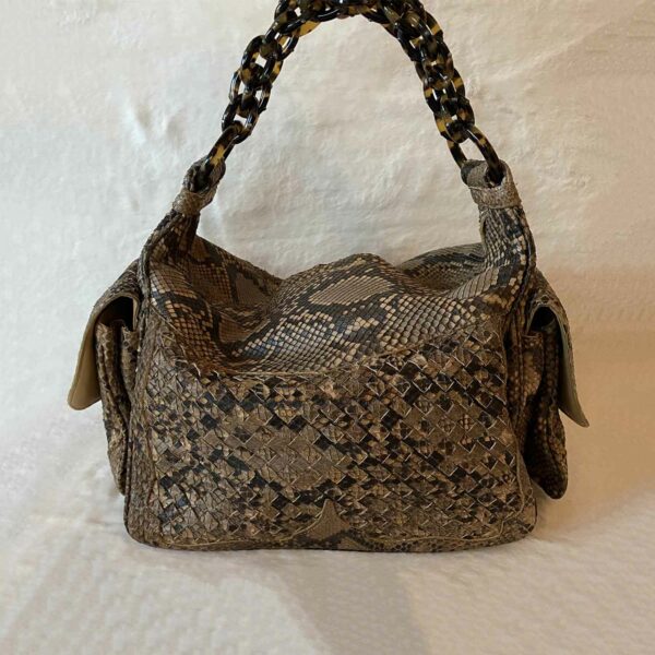 Bottega Veneta Intrecciato Snake Skin Hobo Bag - Image 4