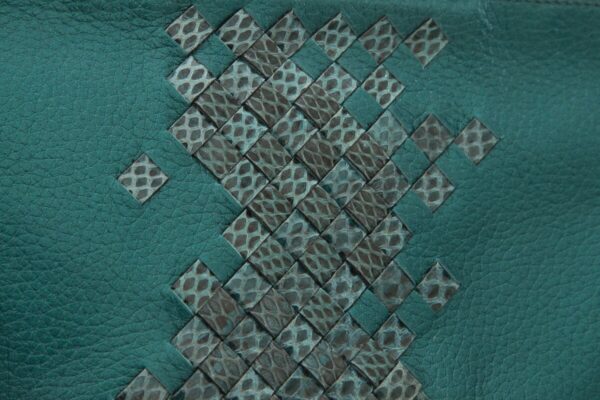 Bottega Veneta Turquoise Intrecciato Clutch - Image 5