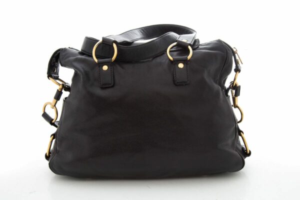 YSL Black & Gold Twist Closure Handbag - Image 3