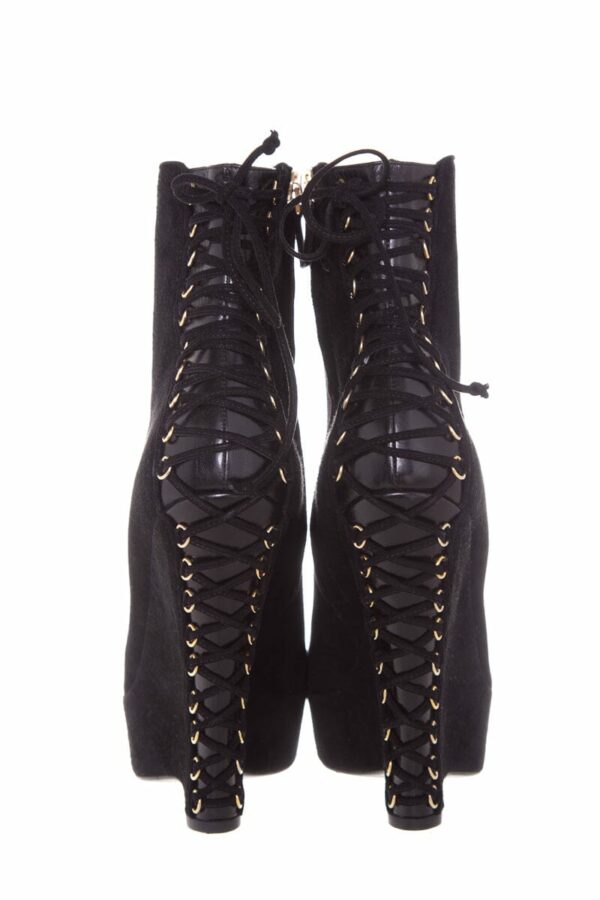 YSL Black Lace Back Detail Boots SZ 39 - Image 3