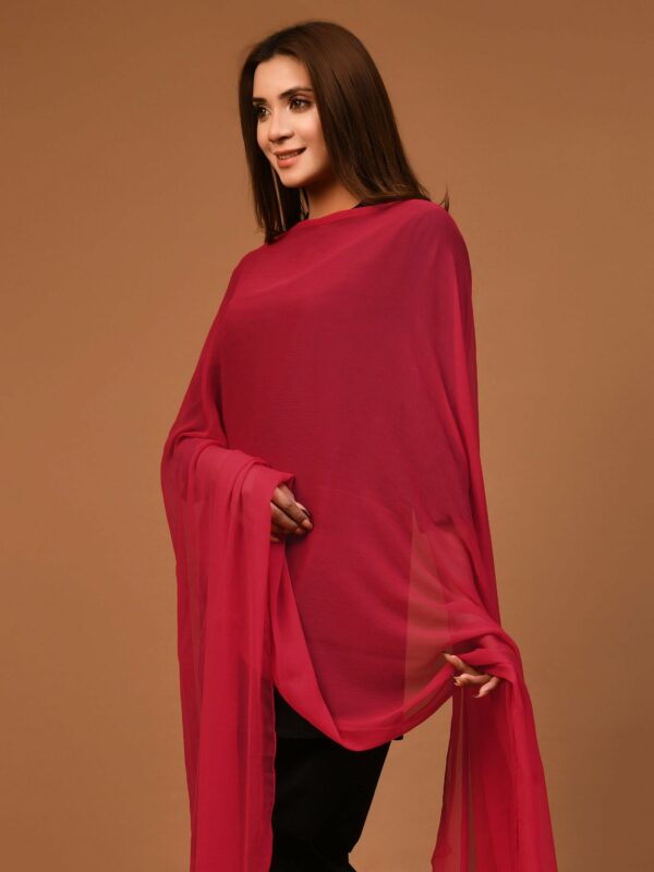 Chiffon Dupatta - Red - Image 2